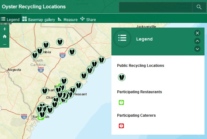 Oyster Shell Drop-Off Locations Interactive map Oyster Shell Drop-Off Locations Interactive map