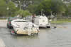 Fish are transferred to boats for release in more protected areas